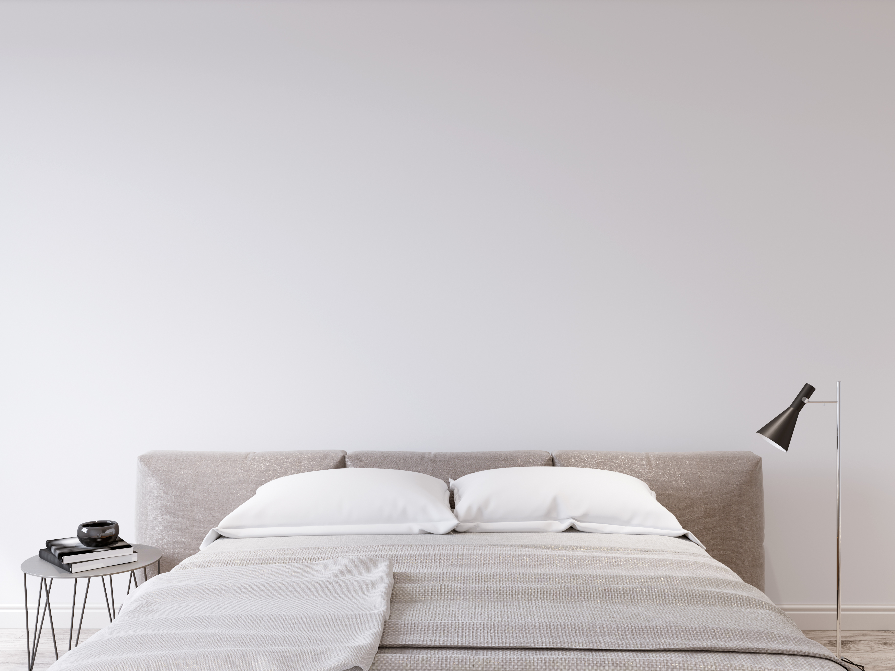 lineas lisas y colores calidos con fondo blanco para habitación. dormir mejor. mejor colchón del año.